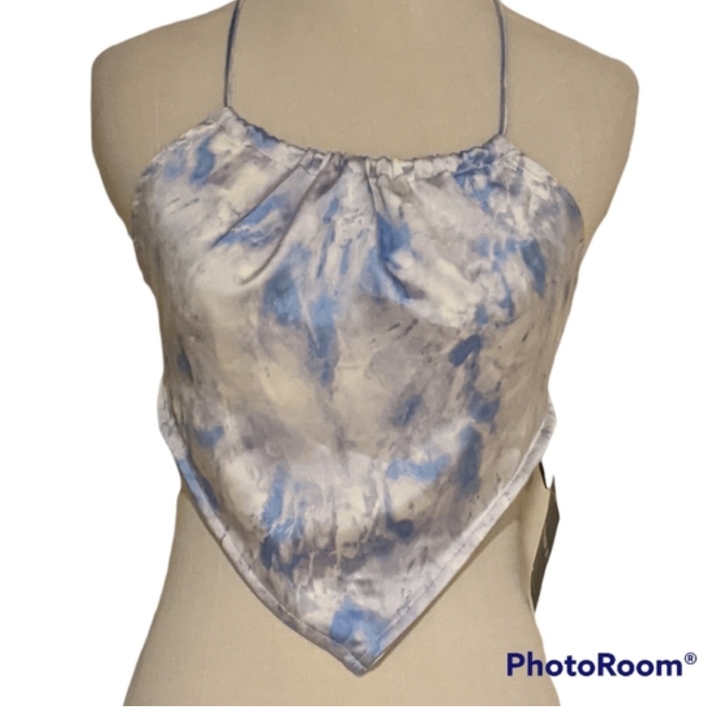 Forever 21 blue sky bandana scarf top halter